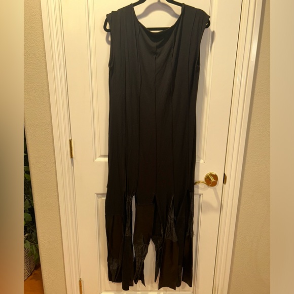 Simply Mila Black Wearable Art Maxi Dress With Long Fringe Bottom Size Large - Picture 4 of 8
